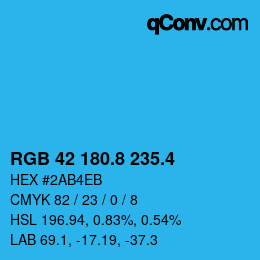 カラーコード: RGB 42 180.8 235.4 | qconv.com