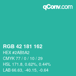 Color code: RGB 42 181 162 | qconv.com