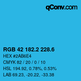 カラーコード: RGB 42 182.2 228.6 | qconv.com