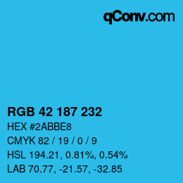 Color code: RGB 42 187 232 | qconv.com