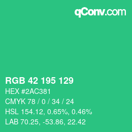 颜色代码: RGB 42 195 129 | qconv.com