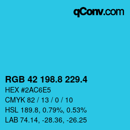 カラーコード: RGB 42 198.8 229.4 | qconv.com
