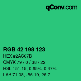 Color code: RGB 42 198 123 | qconv.com