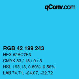 Color code: RGB 42 199 243 | qconv.com