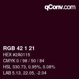 Color code: RGB 42 1 21 | qconv.com