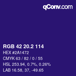 Color code: RGB 42 20.2 114 | qconv.com
