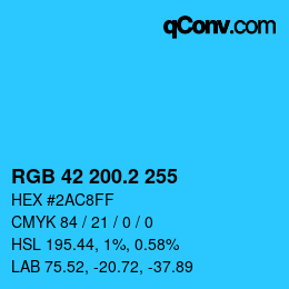 カラーコード: RGB 42 200.2 255 | qconv.com