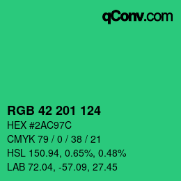 Color code: RGB 42 201 124 | qconv.com