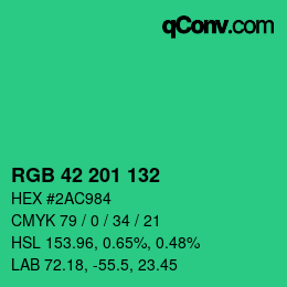 Color code: RGB 42 201 132 | qconv.com