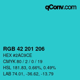 Color code: RGB 42 201 206 | qconv.com