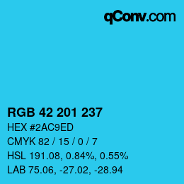 Color code: RGB 42 201 237 | qconv.com