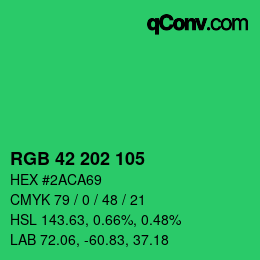 Color code: RGB 42 202 105 | qconv.com