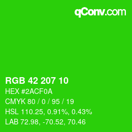 Color code: RGB 42 207 10 | qconv.com