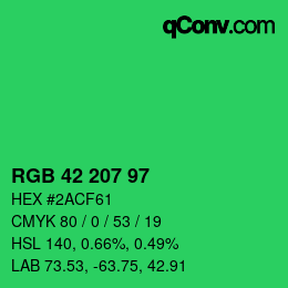 Color code: RGB 42 207 97 | qconv.com