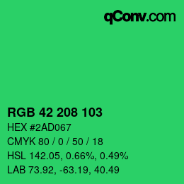 Color code: RGB 42 208 103 | qconv.com