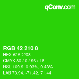 カラーコード: RGB 42 210 8 | qconv.com