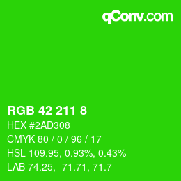 Color code: RGB 42 211 8 | qconv.com