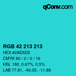 Color code: RGB 42 213 213 | qconv.com