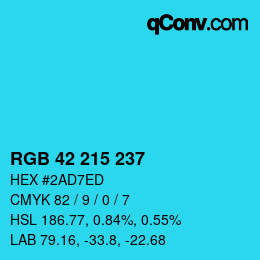 Color code: RGB 42 215 237 | qconv.com