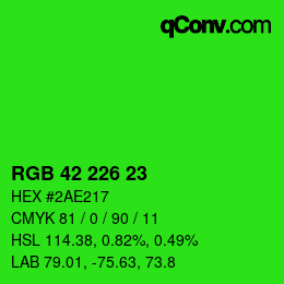 Color code: RGB 42 226 23 | qconv.com