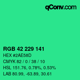 Color code: RGB 42 229 141 | qconv.com