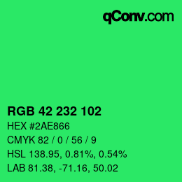 Color code: RGB 42 232 102 | qconv.com