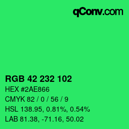 Color code: RGB 42 232 102 | qconv.com