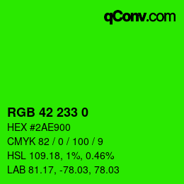 Color code: RGB 42 233 0 | qconv.com