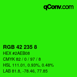 Color code: RGB 42 235 8 | qconv.com