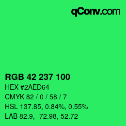 Color code: RGB 42 237 100 | qconv.com