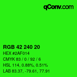 Color code: RGB 42 240 20 | qconv.com