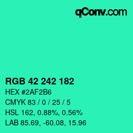 Farbcode: RGB 42 242 182 | qconv.com