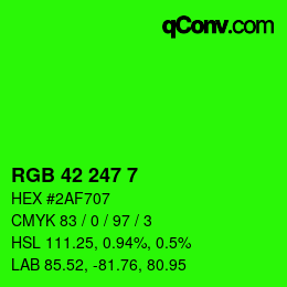 Color code: RGB 42 247 7 | qconv.com