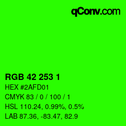 カラーコード: RGB 42 253 1 | qconv.com