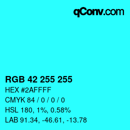 Color code: RGB 42 255 255 | qconv.com