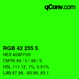 Color code: RGB 42 255 5 | qconv.com