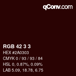 Color code: RGB 42 3 3 | qconv.com