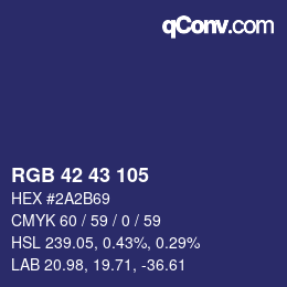 Farbcode: RGB 42 43 105 | qconv.com