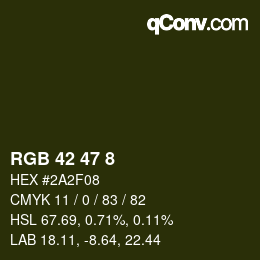 Color code: RGB 42 47 8 | qconv.com