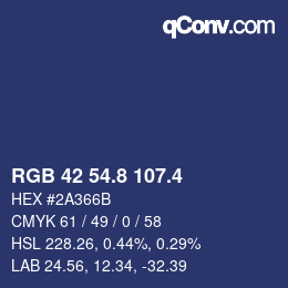 カラーコード: RGB 42 54.8 107.4 | qconv.com
