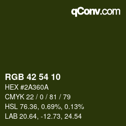 Farbcode: RGB 42 54 10 | qconv.com