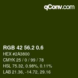 カラーコード: RGB 42 56.2 0.6 | qconv.com