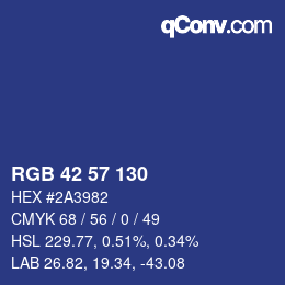 颜色代码: RGB 42 57 130 | qconv.com