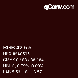 Color code: RGB 42 5 5 | qconv.com