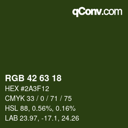 Color code: RGB 42 63 18 | qconv.com