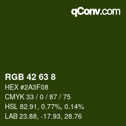 Color code: RGB 42 63 8 | qconv.com