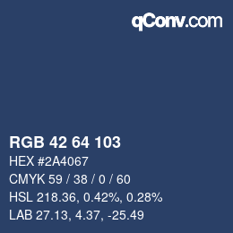 Color code: RGB 42 64 103 | qconv.com