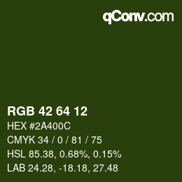 Color code: RGB 42 64 12 | qconv.com