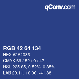 Color code: RGB 42 64 134 | qconv.com