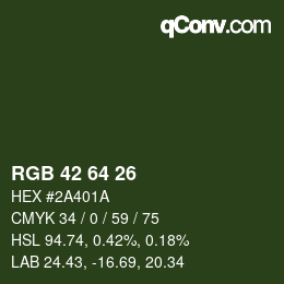 Código de color: RGB 42 64 26 | qconv.com